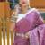 Lavender Color Soft Silk Blend Floral Thread Work Saree
