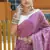 Lavender Color Soft Silk Blend Floral Thread Work Saree