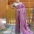 Lavender Color Soft Silk Blend Floral Thread Work Saree