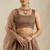 Brown Net Zari sequin Embroidery Work Lehenga Choli With Dupatta