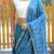 Blue Color Soft Silk Blend Floral Thread Work Saree