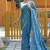 Blue Color Soft Silk Blend Floral Thread Work Saree