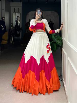 Multicolor Panelled Rayon Lehenga Choli with Stylish Blouse 1