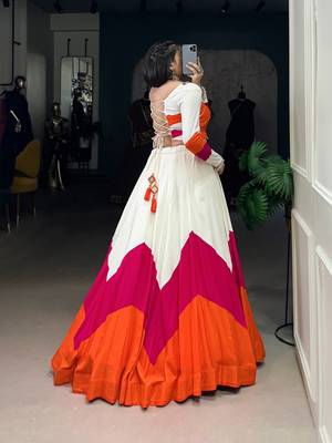 Multicolor Panelled Rayon Lehenga Choli with Stylish Blouse 5