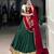 Bottle Green Chiffon Navratri Lehenga Choli with Sequins & Thread Embroidery