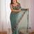 Latest designer heavy embroidery border  tissue festival wear green saree