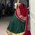Bottle Green Chiffon Navratri Lehenga Choli with Sequins & Thread Embroidery