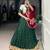 Bottle Green Chiffon Navratri Lehenga Choli with Sequins & Thread Embroidery