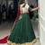 Bottle Green Chiffon Navratri Lehenga Choli with Sequins & Thread Embroidery