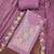 Lavender cotton silk embroidered unstitched dress material