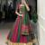 Wine & Green Rayon Lehenga Choli with Gota Patti Lace and Mirror Work