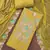 Yellow cotton silk embroidered unstitched dress material
