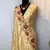 Cream Color Tussar Silk Floral Thread Embroidered Saree