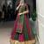 Wine & Green Rayon Lehenga Choli with Gota Patti Lace and Mirror Work