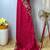 Rani Pink Color Tussar Silk Floral Thread Embroidered Saree