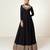 Black embroidered work georgette fabric anarkali party wear gown with dupatta.