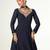 Blue embroidered work georgette fabric anarkali party wear gown with dupatta.