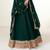 Green embroidered work georgette fabric anarkali party wear gown with dupatta.