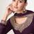 Purple embroidered work georgette fabric anarkali party wear gown with dupatta.