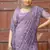 Lavender Color Pure Shiny Chiffon Embroidered Saree 