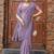 Lavender Color Pure Shiny Chiffon Embroidered Saree 