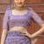 Lavender Color Pure Shiny Chiffon Embroidered Saree 