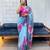grey printed organza saree with blouse 