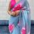 grey printed organza saree with blouse 