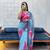 grey printed organza saree with blouse 