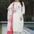 White Designer Straight Kurti Pant Dupatta Set With Embroidery And Hand Work