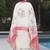 White Designer Straight Kurti Pant Dupatta Set With Embroidery And Hand Work