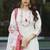 White Designer Straight Kurti Pant Dupatta Set With Embroidery And Hand Work