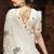 Cream Color Pure Shiny Chiffon Embroidered Saree 