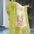 Parrot green Designer Straight Kurti Pant Dupatta Set With Embroidery And Hand Work