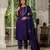 Wine  Designer Straight Kurti Pant Dupatta Set With Embroidery And Hand Work