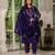 Wine  Designer Straight Kurti Pant Dupatta Set With Embroidery And Hand Work