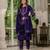 Wine  Designer Straight Kurti Pant Dupatta Set With Embroidery And Hand Work