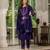 Wine  Designer Straight Kurti Pant Dupatta Set With Embroidery And Hand Work