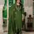 Green Designer Straight Kurti Pant Dupatta Set With Embroidery And Hand Work