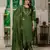 Green Designer Straight Kurti Pant Dupatta Set With Embroidery And Hand Work