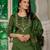 Green Designer Straight Kurti Pant Dupatta Set With Embroidery And Hand Work