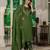 Green Designer Straight Kurti Pant Dupatta Set With Embroidery And Hand Work