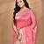 pink zari silk blend saree with blouse piece