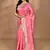 pink zari silk blend saree with blouse piece