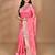pink zari silk blend saree with blouse piece
