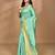 green zari silk blend saree with blouse piece