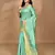 green zari silk blend saree with blouse piece