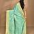 green zari silk blend saree with blouse piece