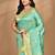 green zari silk blend saree with blouse piece