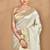 off white zari silk blend saree with blouse piece